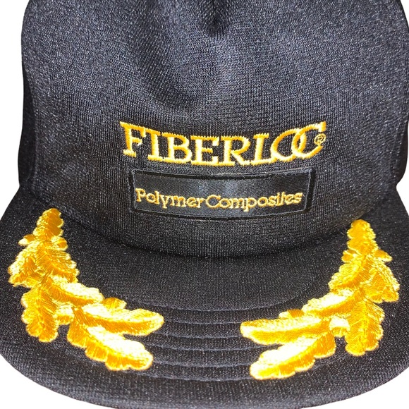 VTG 90s Fiberloc Polymer Composites Snapback Trucker Hat Made in USA - Picture 2 of 6